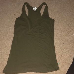 cute woman’s plain olive tank top